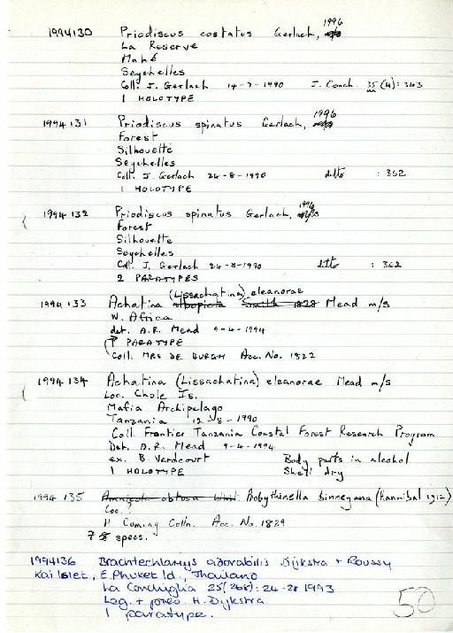 Priodiscus costatus subterclass Tectipleura Gerlach, 1995 - Zoology Accessions Register: Mollusca: 1994 - 1997: page 50