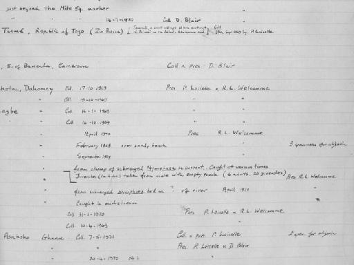 Barbus lorenzi Loiselle & Welcomme, 1971 - Zoology Accessions Register: Fishes: 1961 - 1971: page 210B