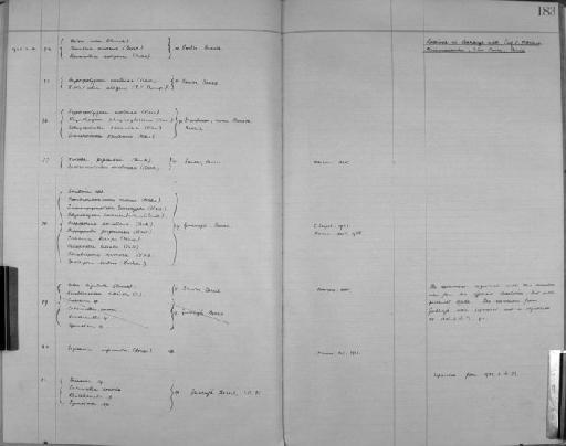 Aetea ligulata Busk, 1852 - Zoology Accessions Register: Bryozoa: 1922 - 1949: page 183