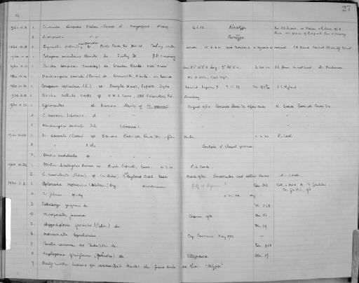 Porella compressa (J. Sowerby, 1805) - Zoology Accessions Register: Bryozoa: 1950 - 1970: page 27