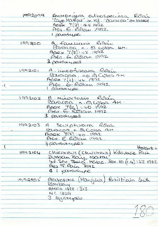 Chicoreus (Chicoreus) kilburnae Houart and Pain, 1982 - Zoology Accessions Register: Mollusca: 1986 - 1993: page 180