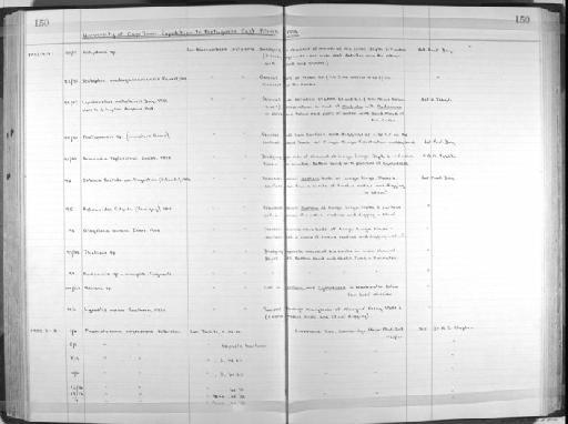 Hesione - Zoology Accessions Register: Annelida: 1936 - 1970: page 150