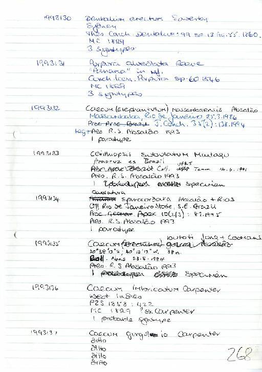 Caecum butoti De Jong and Coomans, 1988 - Zoology Accessions Register: Mollusca: 1986 - 1993: page 268